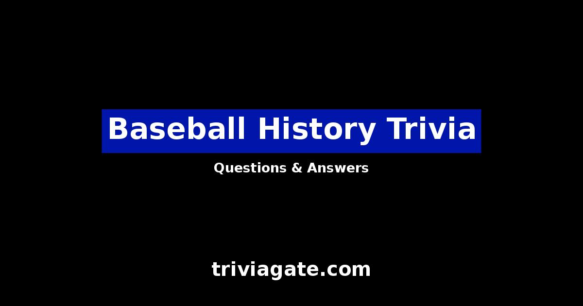 Baseball History trivia image